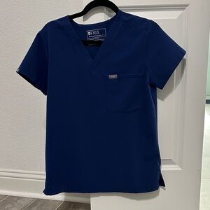 FIGS Deep Blue V-Neck Scrub Top